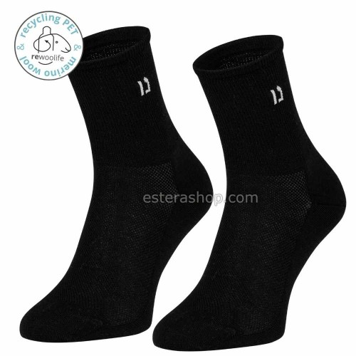 recycled black wool cycling socks sports socks for physical activity for a running bike trek nordic walking