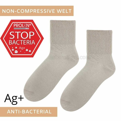non-pressure antibacterial semi-short socks beige