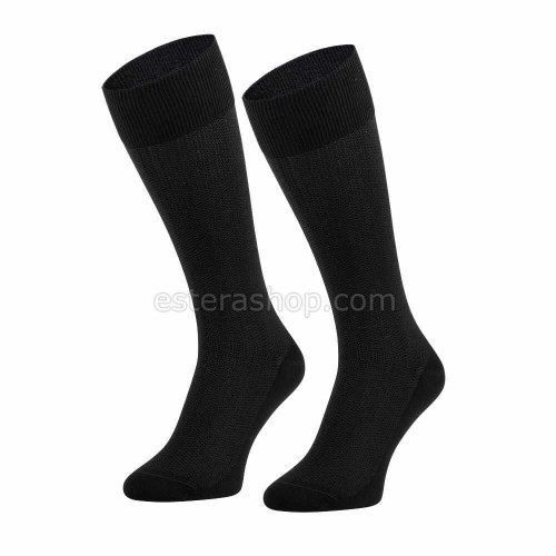 elegant long socks made of merino wool in graphite color