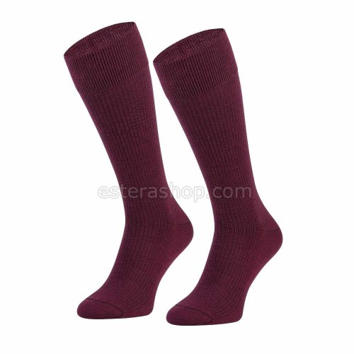 dark burgundy long socks for a suit