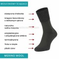 nieuciskające skarpety z wełny merynosa khaki